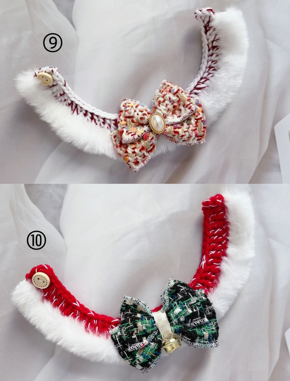 10色のリボン クリスマス☆犬＆猫用ペット 首輪☆Creema限定新作WEEK2023 5枚目の画像