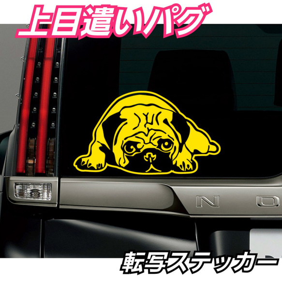 【1枚】パグ 転写式ステッカー　DAIHATSU車 1枚目の画像