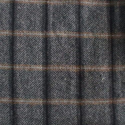 ウール混素材　チャコールグレー地×黒＆茶色チェック柄　ガウチョパンツ　Ｍ～Ｌサイズ 5枚目の画像
