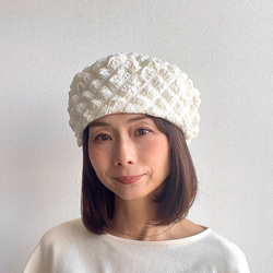 受注製作】サニーサークルベレー 白 オフ白 オフホワイト ベレー帽