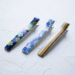 京都友禪和紙製成的髮夾，櫻花，秋葉，條紋圖案 第2張的照片