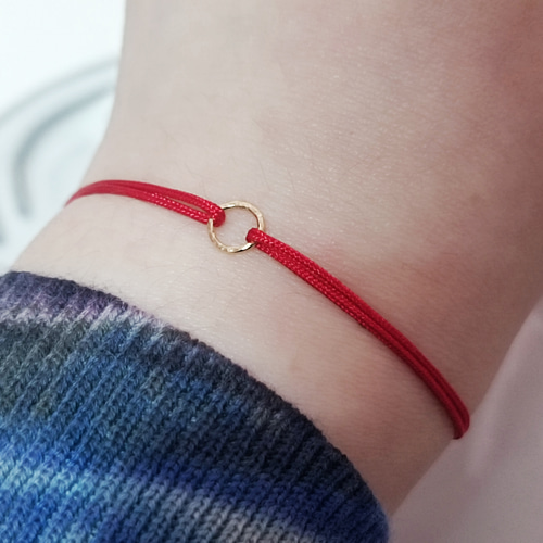 めげ様　おまとめ　ブレスレット3本 再..再販☆槌目模様☆14KGF☆赤い糸幸せ良いご縁に恵まれる