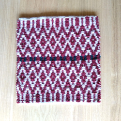 値下げ　北欧柄手織りポットマット　ローゼンゴン織のウールマット　ウールミニマット　鍋敷き 2枚目の画像