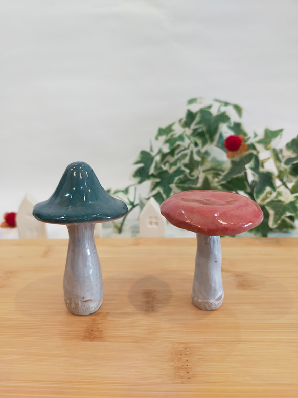 きのこのオブジェ【緑・赤】 その他インテリア雑貨 Tokimokimi 通販