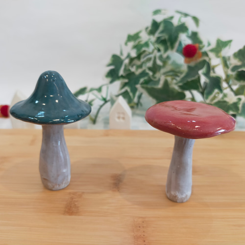 きのこのオブジェ【緑・赤】 その他インテリア雑貨 Tokimokimi 通販