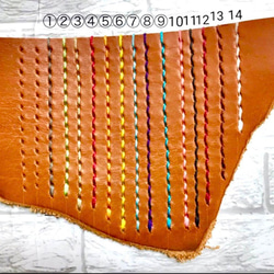栃木レザー　キャメル　パスケース　カードケース　本革　ストラップ付きパスケース　3枚ポケット 5枚目の画像