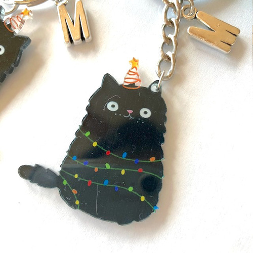 白黒猫 黒白猫 ハチワレ はちわれ アクリルペンダント