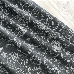 裏地つき＊ジャガード織り 北欧風 グレー の かわいい ギャザースカート 8枚目の画像