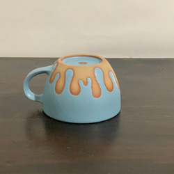 陶器　水色のとろとろマグカップ 7枚目の画像