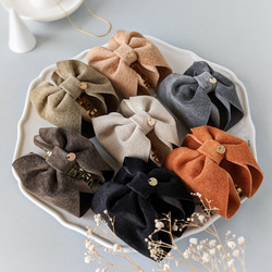 本革♡スエード　大人のためのバンスクリップリボン小さめ 　〜全７色〜　　秋色　秋カラー　 11枚目の画像