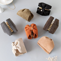 本革♡スエード　大人のためのバンスクリップリボン小さめ 　〜全７色〜　　秋色　秋カラー　 2枚目の画像