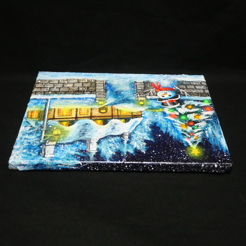 油絵 油彩 油彩画 絵 絵画【おとぎの国のホワイトクリスマス】 絵画