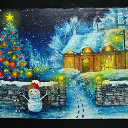 画家haru☆油彩画☆クリスマスローズ☆特寸450×350ミリ☆肉筆画☆