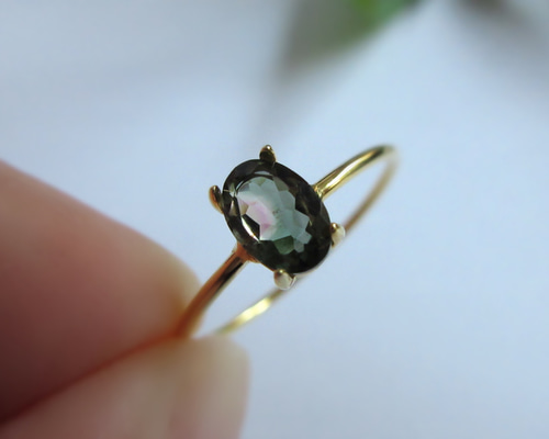 1n指輪　レディース　トルマリン　10月誕生石　バイカラートルマリン天然石　人気 6ec46e91f4bc6317e43b776367101e