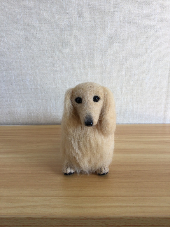 ミニチュアダックス♡クリーム・イエロー・薄めゴールド♡羊毛フェルト