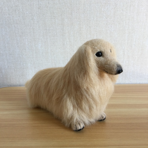 羊毛フェルト ダックスフンド クリーム 羊毛フェルト masapan 通販