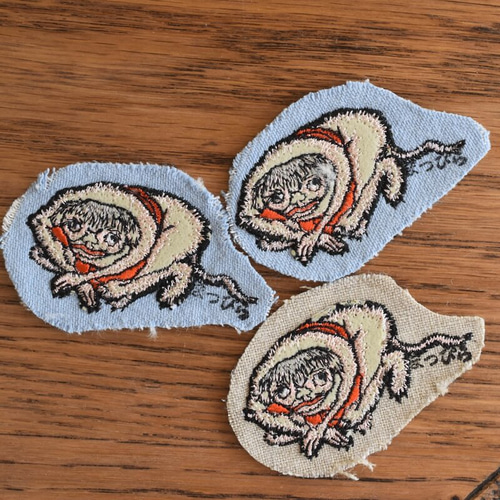 お値下げビッグサイズ刺繍画です 刺繍のあっぷりけ[まっぴらごめん。のまっぴら]浮世絵の妖怪 ワッペン