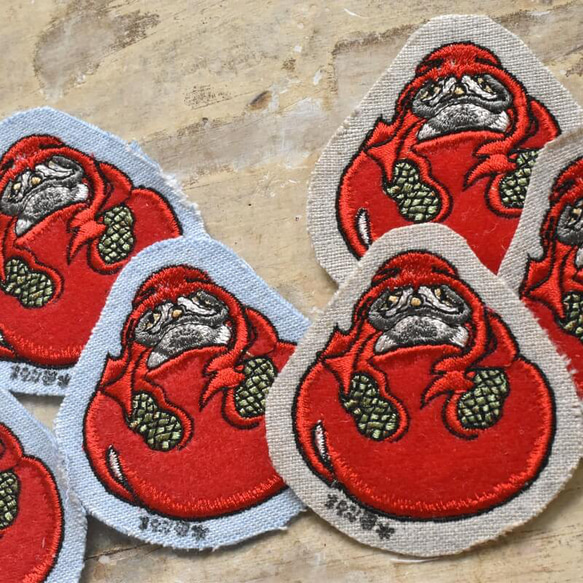 刺繍のあっぷりけ[眠らないもん。木魚だるま]浮世絵の妖怪 ワッペン