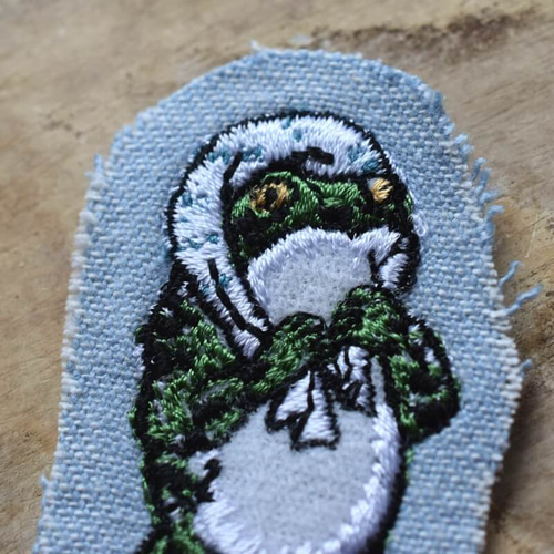 刺繍のあっぷりけ[ほっかむりのカエル男]浮世絵の妖怪 ワッペン