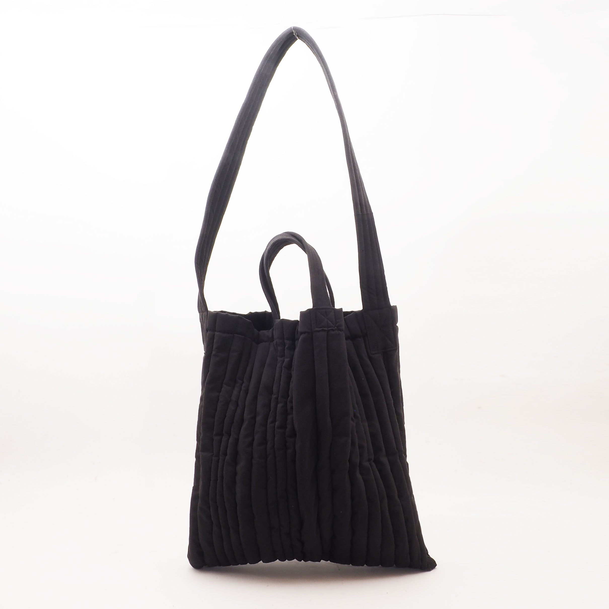 ＜即納＞ウレタンショルダー＆ハンドバッグ（黒）370*405/人工皮革/S&H008