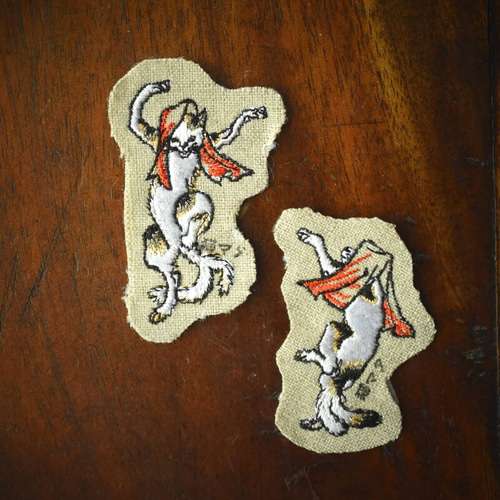 刺繍のあっぷりけ[踊らにゃソン_猫マタⅠ]浮世絵の妖怪 ワッペン