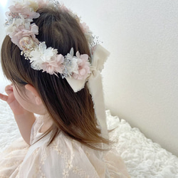 【送料無料】ベビーキッズ花冠　~snow gray~  花かんむり　ベビー　キッズ　結婚式　 5枚目の画像