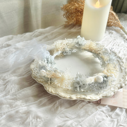 【送料無料】ベビーキッズ花冠　~snow gray~  花かんむり　ベビー　キッズ　結婚式　 4枚目の画像