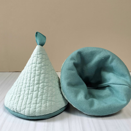 鍋つかみ 三角鍋つかみ ヌビ 韓国キルト 帆布 韓国 ル・クルーゼ