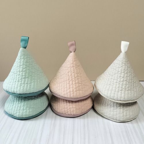 鍋つかみ 三角鍋つかみ ヌビ 韓国キルト 帆布 韓国 ル・クルーゼ