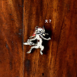 浮世絵_猫マタ[大でき猫又]刺繍のブローチ 4枚目の画像