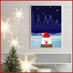 北欧　アート　クリスマス　くまさん⭐️ポスター⭐️A4 ポスター　北欧　アート　プレゼント　北欧　記念日　 4枚目の画像