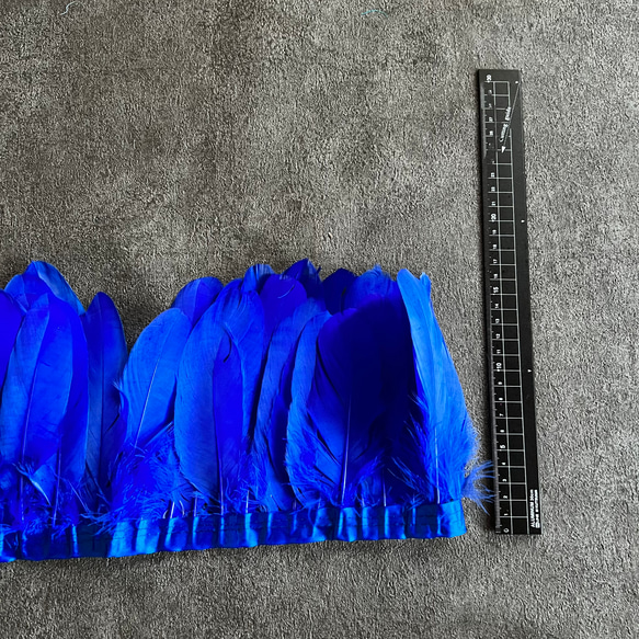 【GFR26青】1m 羽根 フェザー テープ リボン  衣装 羽 装飾 バレエ ダンス 3枚目の画像