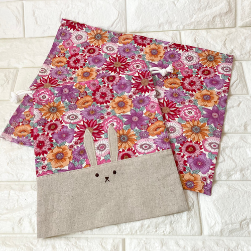 むらさき様 確認用 さくらんぼ グレー ランチョンマット 給食袋