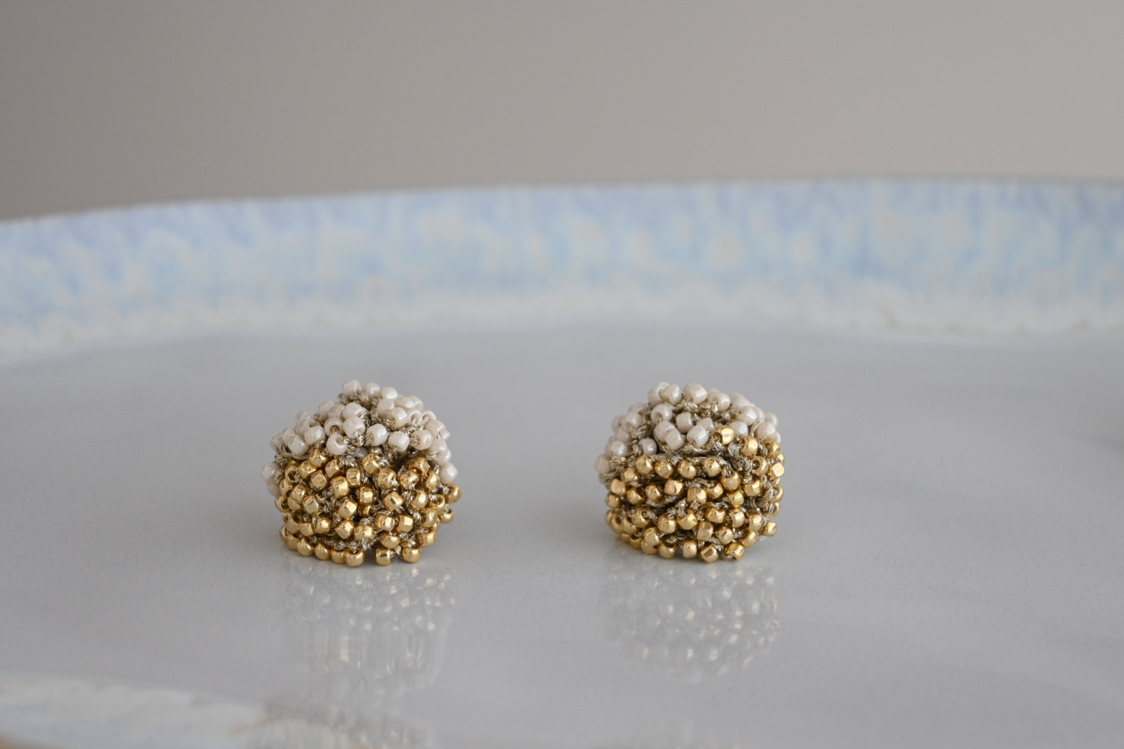 マジックフラワーピアス／goldmix