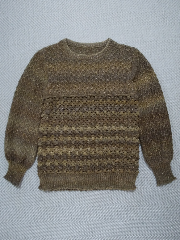 かぎ針ポプコーン編みのセーター 2枚目の画像