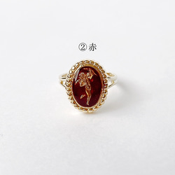 祝福 / ピンク・赤のどちらか選べる天使のヴィンテージボタンの指輪 7枚目の画像