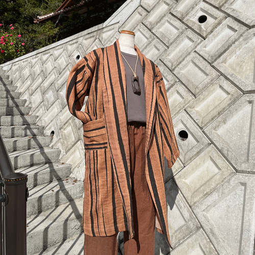 柿渋染め播州織コート23085 コート 布一途 通販 16798597｜Creema