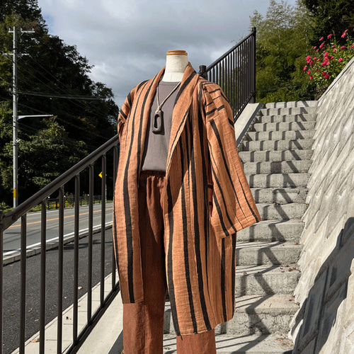 柿渋染め播州織コート23085 コート 布一途 通販 16798597｜Creema