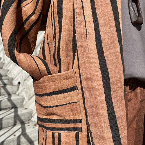 柿渋染め播州織コート23085 コート 布一途 通販 16798597｜Creema