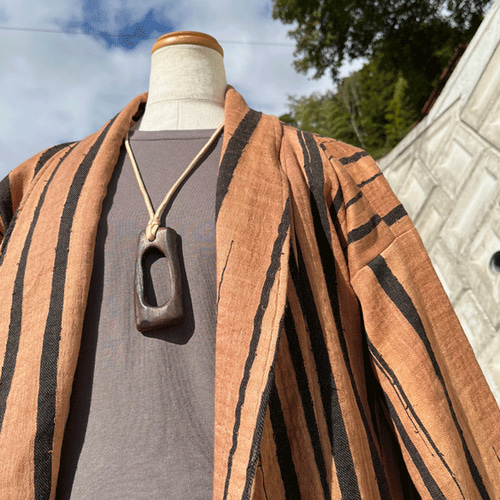 柿渋染めロングコート 柿渋染めシルクコート | 廣山三千代