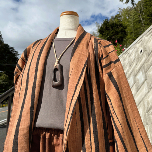 柿渋染め播州織コート23085 コート 布一途 通販 16798597｜Creema