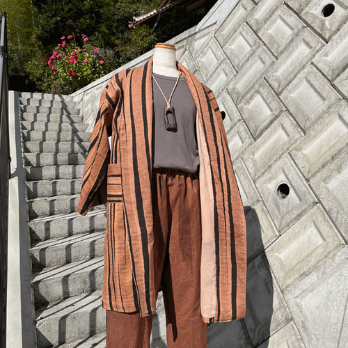 柿渋染め播州織コート23085 コート 布一途 通販 16798597｜Creema