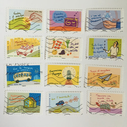 使用済切手  フランス 環境保護のグリーティング12枚セット 1枚目の画像