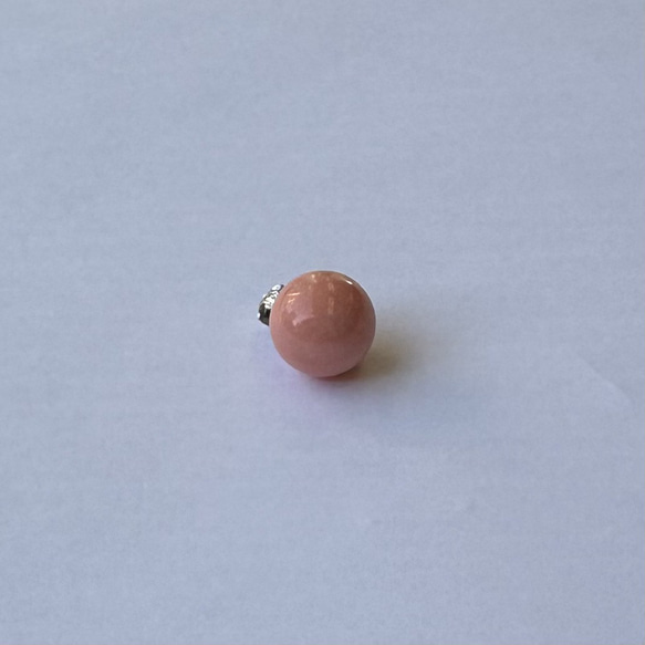 ピンク珊瑚玉のペンダント　約10,5㎜　トップSV  R51105Y3 15枚目の画像