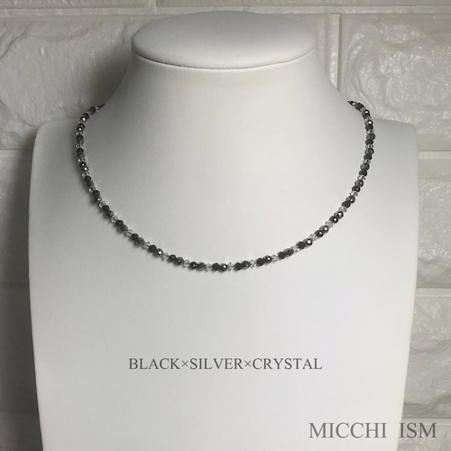 テラヘルツ鉱石ネックレス シンプルアクセサリー2mm玉 極小粒