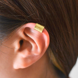 耳夾 10mm 鑲嵌黃銅 金黃銅 第3張的照片