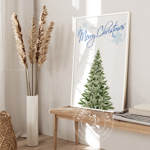 アートポスター クリスマスツリー ナチュラルグリーン ミニマル