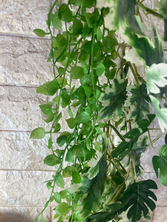 光触媒　人工観葉植物　ウォールグリーン　フェイクグリーン　壁掛け麻モンステラ 7枚目の画像
