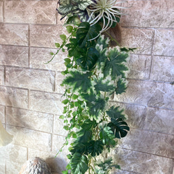 光触媒　人工観葉植物　ウォールグリーン　フェイクグリーン　壁掛け麻モンステラ 4枚目の画像