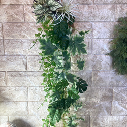光触媒　人工観葉植物　ウォールグリーン　フェイクグリーン　壁掛け麻モンステラ 3枚目の画像